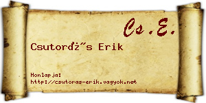 Csutorás Erik névjegykártya