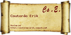 Csutorás Erik névjegykártya